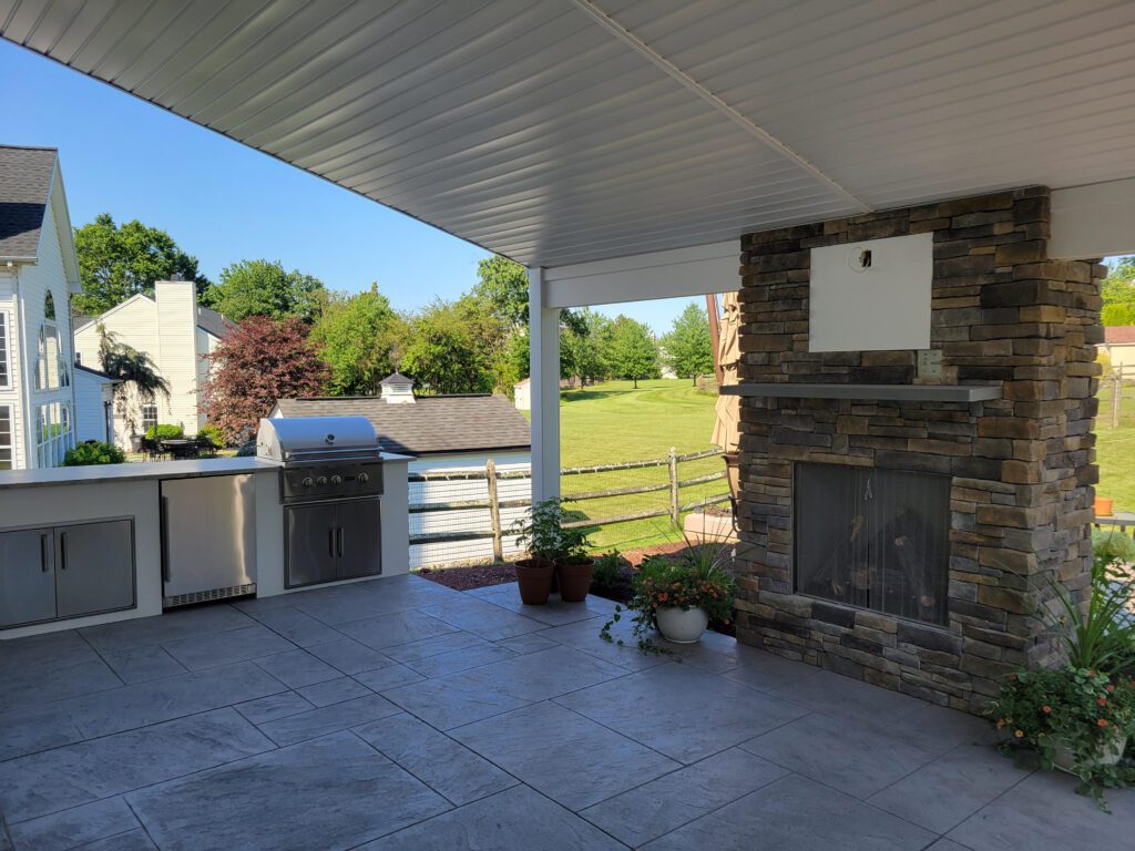 Stunning Stamped Concrete Patio Work Done By Morrison Custom Concrete